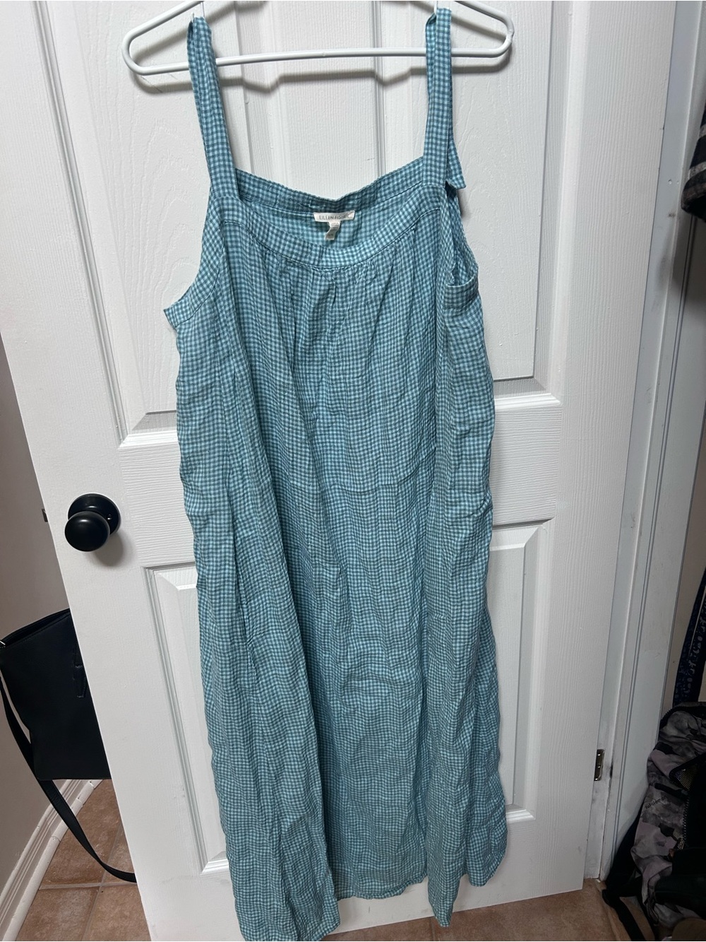 Eileen Fisher Gingham Linen Sundress – Women